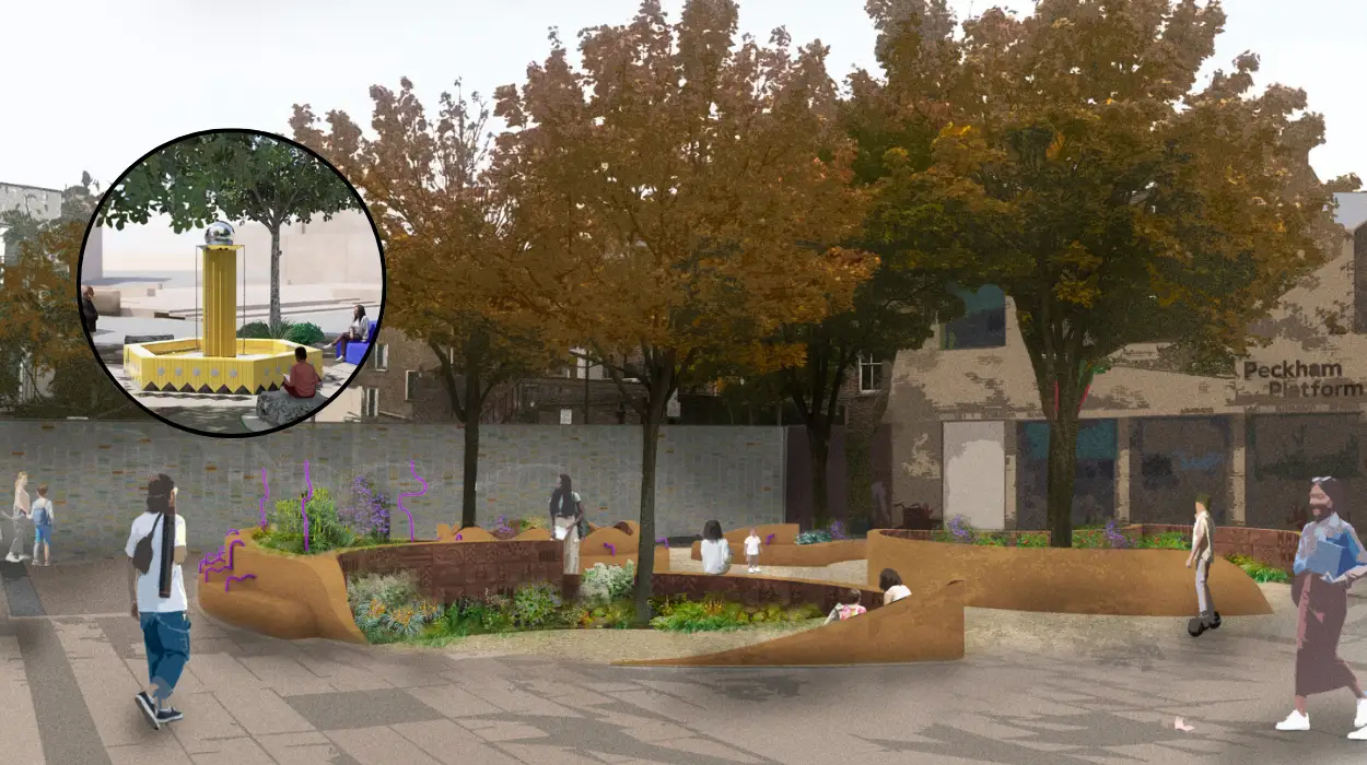 Shortlisted Designs for Peckham Square Garden Next to Library