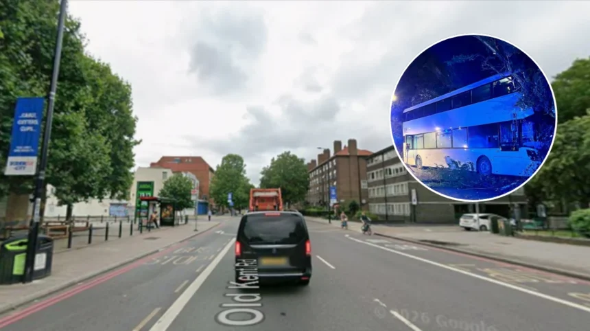 Bus Crashes into Tree on Old Kent Road, 8 Hurt 2026