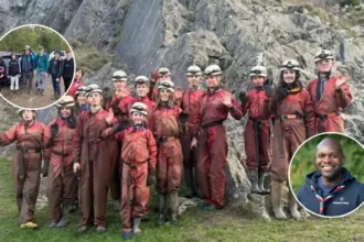 Dwayne Fields, adventurer, TV presenter, and Chief Scout congratulates Sutton volunteers.