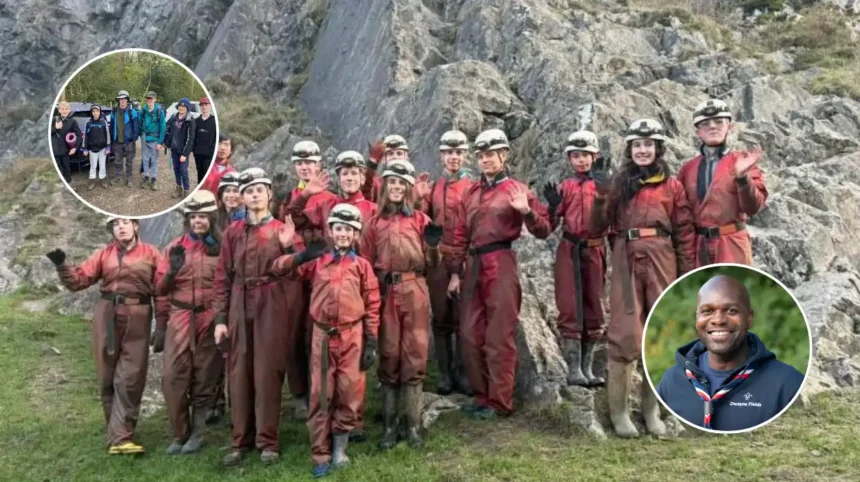 Dwayne Fields, adventurer, TV presenter, and Chief Scout congratulates Sutton volunteers.