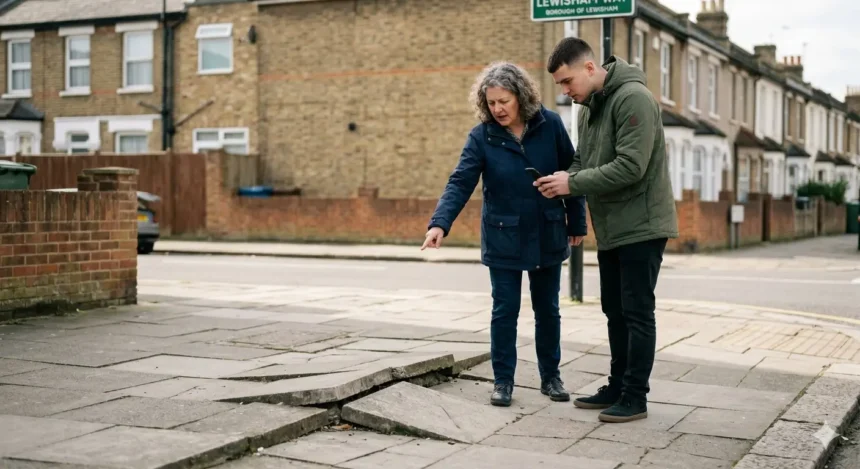 How to report broken pavements to Lewisham Council
