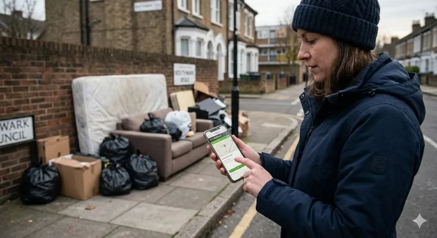 How to report fly-tipping in Southwark via the app