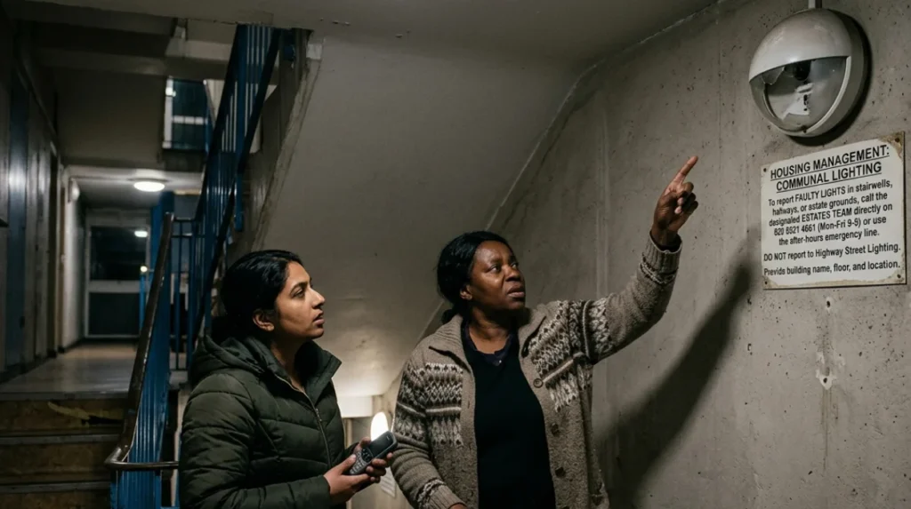 How are council estate lights handled?