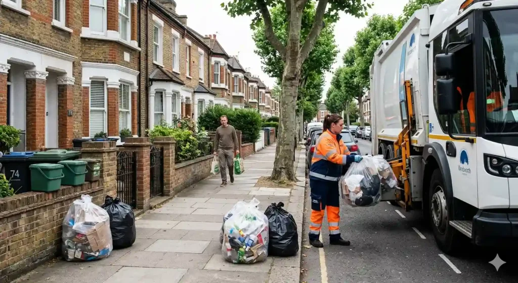 How do I check my bin collection day in Wandsworth