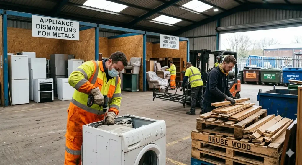 How does Bexley bulky waste service promote recycling?