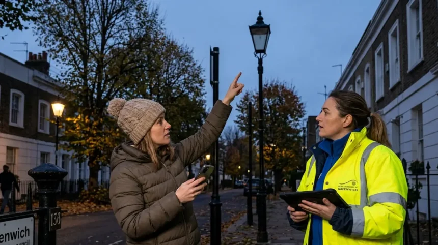 How to report Greenwich street light issues and dark spots
