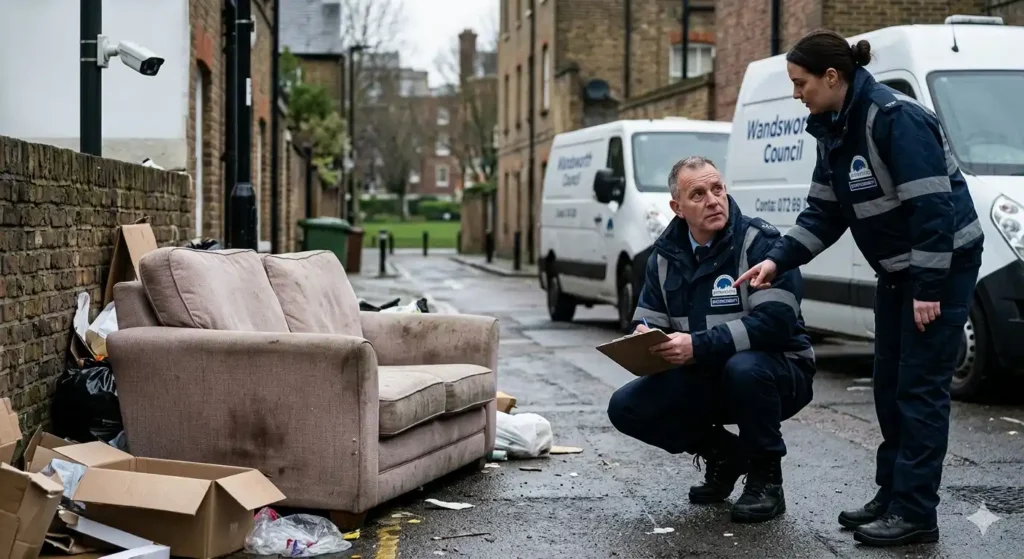 What are the penalties for illegal sofa dumping in Wandsworth?