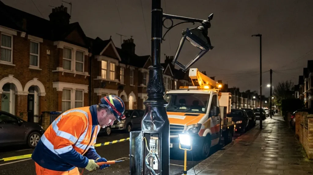 What constitutes an emergency street light fault in Croydon?