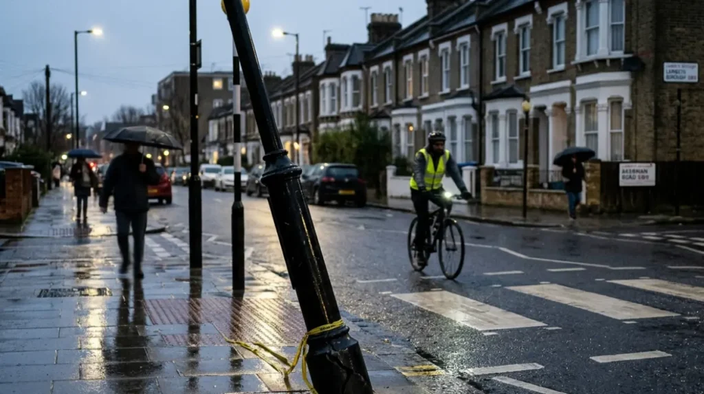 What counts as dangerous street lighting in Lambeth?