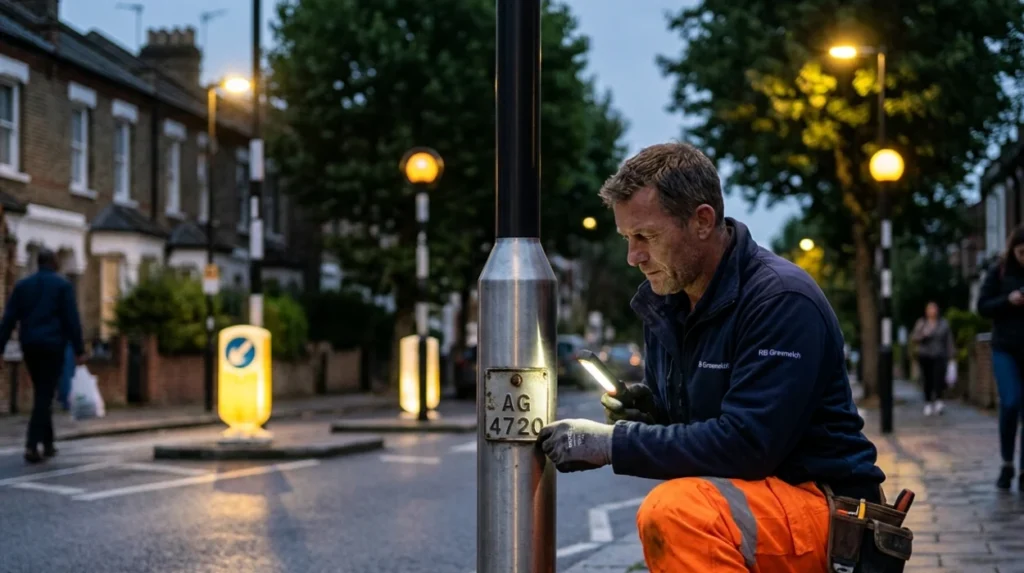 What defines a street light fault or dark spot?