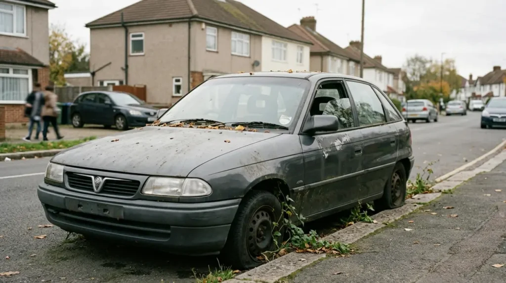 What counts as an abandoned car in Sutton?
