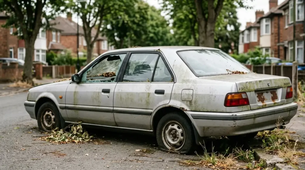 What is an abandoned or dumped car?