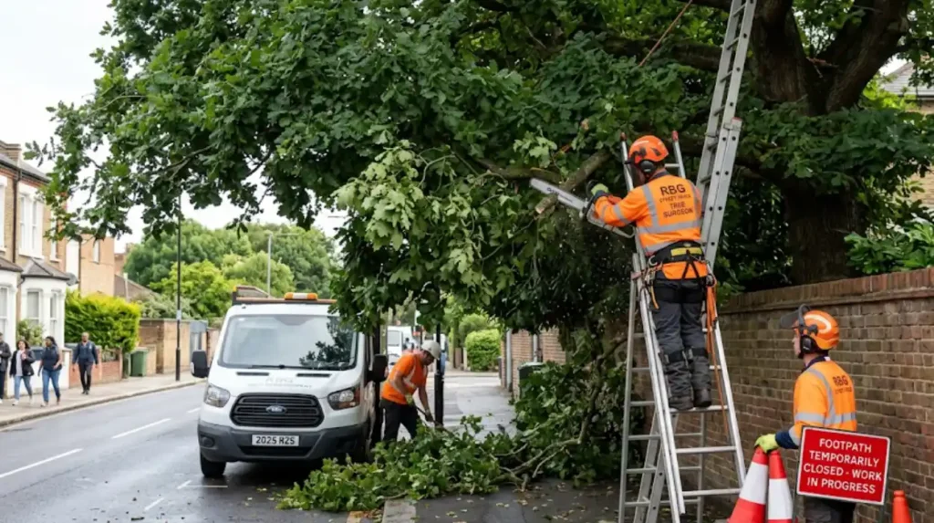 What is overhanging vegetation and when does Greenwich Council handle it?