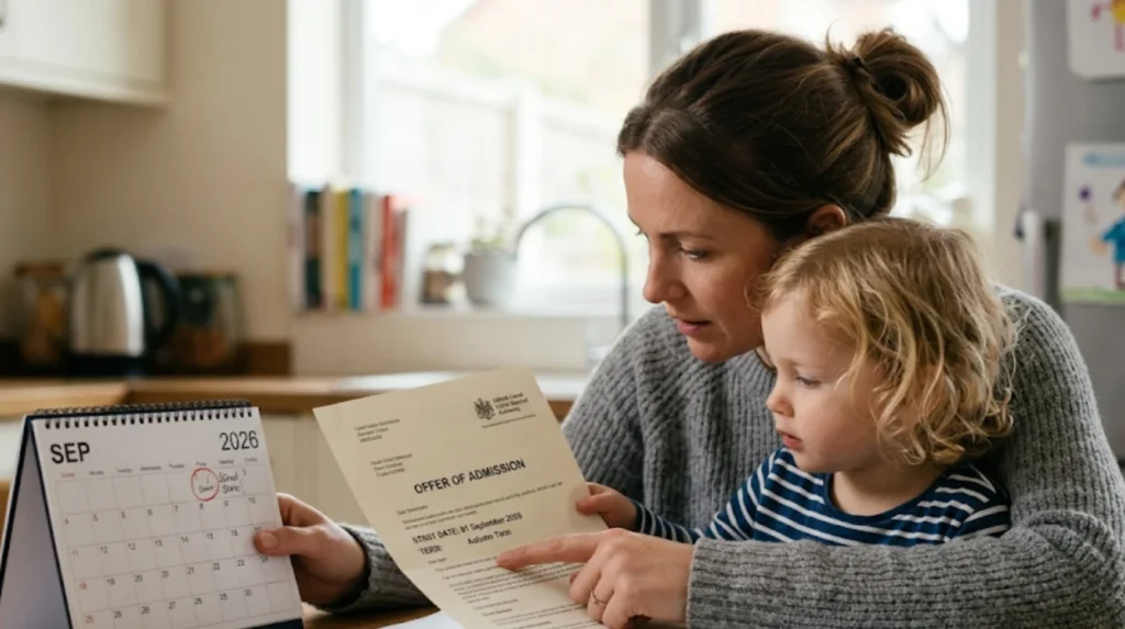 How do you confirm your child’s start date and term after receiving an offer?