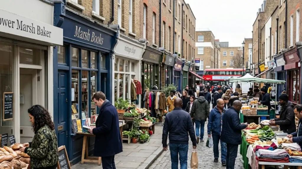 What are the main areas for independent shopping in Lambeth?