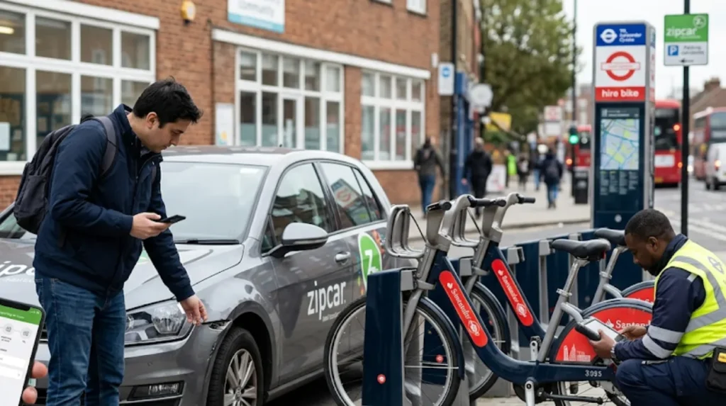 What future developments are expected for Zipcar and hire bike reporting in South London?