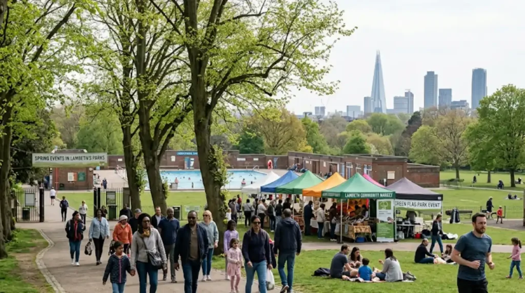 What outdoor activities are available in Lambeth in every season?