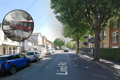 Bus Bursts into Flames on Residential Street in Sutton 2026