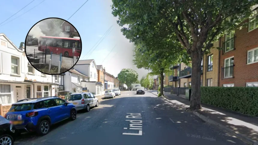 Bus Bursts into Flames on Residential Street in Sutton 2026